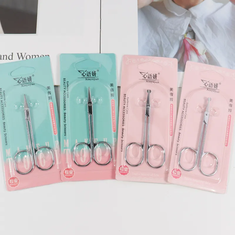 Stainless Steel Beauty Scissors – Precision Grooming Shears for Eyebrow, Eyelash & Nose Hair Trimming, Rounded Tip & Straight Blade for Safe Use